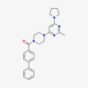 4-[4-(4-biphenylylcarbonyl)-1-piperazinyl]-2-methyl-6-(1-pyrrolidinyl)pyrimidine