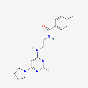 4-ethyl-N-(2-{[2-methyl-6-(1-pyrrolidinyl)-4-pyrimidinyl]amino}ethyl)benzamide