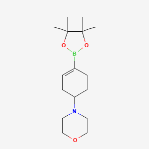 molecular formula C16H28BNO3 B591912 4-(4-(4,4,5,5-Tetramethyl-1,3,2-dioxaborolan-2-yl)cyclohex-3-en-1-yl)morpholine CAS No. 1046793-56-9