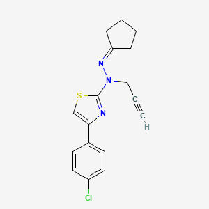 4-(4-Chlorophenyl)-N-(cyclopentylideneamino)-N-prop-2-ynyl-1,3-thiazol-2-amine