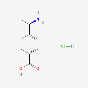 molecular formula C9H12ClNO2 B591920 (R)-4-(1-aminoethyl)benzoic acid hydrochloride CAS No. 1134776-39-8