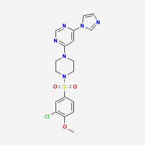 4-{4-[(3-chloro-4-methoxyphenyl)sulfonyl]-1-piperazinyl}-6-(1H-imidazol-1-yl)pyrimidine