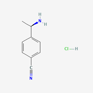 molecular formula C9H11ClN2 B591921 (R)-4-(1-Aminoethyl)benzonitrile hydrochloride CAS No. 911372-78-6