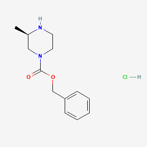 molecular formula C13H19ClN2O2 B591930 (R)-苄基 3-甲基哌嗪-1-甲酸盐盐酸盐 CAS No. 1217831-52-1