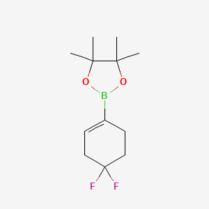 molecular formula C12H19BF2O2 B591945 2-(4,4-Difluorocyclohex-1-en-1-yl)-4,4,5,5-tetramethyl-1,3,2-dioxaborolane CAS No. 1227068-84-9