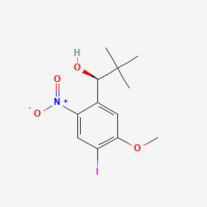 molecular formula C12H16INO4 B591952 (S)-1-(4-碘-5-甲氧基-2-硝基苯基)-2,2-二甲基丙醇 CAS No. 1427311-76-9