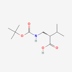 molecular formula C11H21NO4 B591966 (S)-2-(((叔丁氧羰基)氨基)甲基)-3-甲基丁酸 CAS No. 210346-16-0