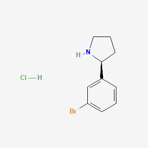 molecular formula C10H13BrClN B591972 (S)-2-(3-Bromophenyl)pyrrolidine hydrochloride CAS No. 1391452-66-6