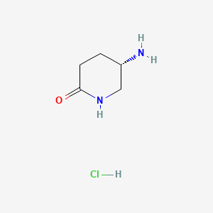 molecular formula C5H11ClN2O B591980 (S)-5-aminopiperidin-2-one hydrochloride CAS No. 672883-95-3