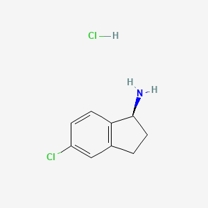 molecular formula C9H11Cl2N B591983 (S)-5-Chloro-2,3-dihydro-1H-inden-1-amine hydrochloride CAS No. 1376687-76-1