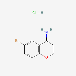 molecular formula C9H11BrClNO B591985 (S)-6-Bromochroman-4-amine hydrochloride CAS No. 1810074-56-6