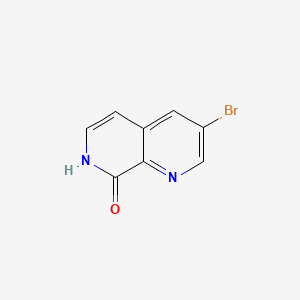 molecular formula C8H5BrN2O B591990 3-溴-1,7-萘啉-8(7H)-酮 CAS No. 1375301-90-8