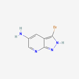 molecular formula C6H5BrN4 B591994 3-Bromo-1H-pyrazolo[3,4-b]pyridin-5-amine CAS No. 1186608-71-8