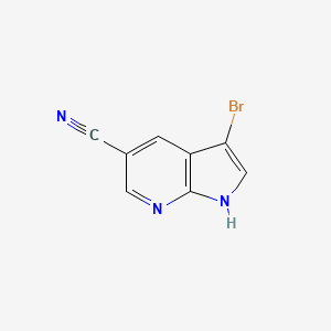 molecular formula C8H4BrN3 B591997 3-bromo-1H-pirrolo[2,3-b]piridina-5-carbonitrilo CAS No. 1190309-69-3