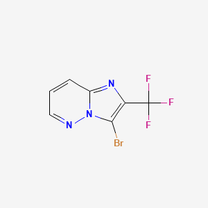 molecular formula C7H3BrF3N3 B592003 3-Bromo-2-(trifluoromethyl)imidazo[1,2-b]pyridazine CAS No. 1260817-66-0