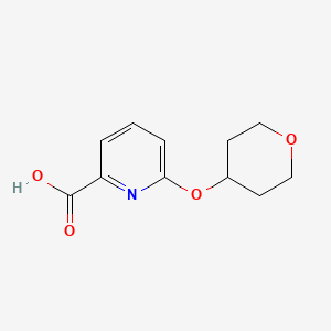 molecular formula C11H13NO4 B592019 6-((四氢-2H-吡喃-4-基)氧基)吡啶-2-甲酸 CAS No. 906352-78-1