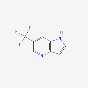 molecular formula C8H5F3N2 B592025 6-(trifluoromethyl)-1H-pyrrolo[3,2-b]pyridine CAS No. 1190311-44-4