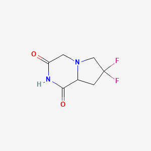 molecular formula C7H8F2N2O2 B592031 7,7-二氟四氢吡咯并[1,2-a]嘧啶-1,3(2H,4H)-二酮 CAS No. 1624260-16-7