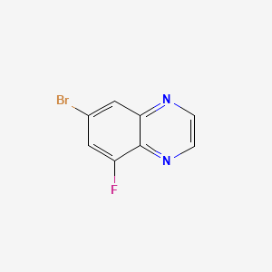 molecular formula C8H4BrFN2 B592036 7-溴-5-氟喹喔啉 CAS No. 1210048-05-7