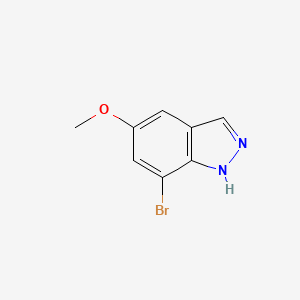 molecular formula C8H7BrN2O B592037 7-溴-5-甲氧基-1H-吲唑 CAS No. 1100214-10-5