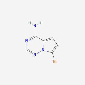 molecular formula C6H5BrN4 B592055 7-溴吡咯并[2,1-f][1,2,4]三嗪-4-胺 CAS No. 937046-98-5