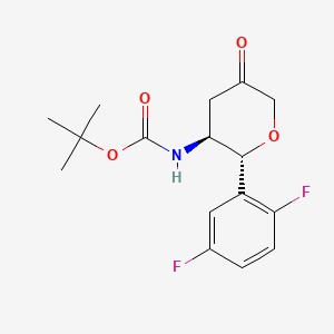 molecular formula C16H19F2NO4 B592102 tert-butyl ((2R,3S)-2-(2,5-difluorophenyl)-5-oxotetrahydro-2H-pyran-3-yl)carbamate CAS No. 951127-25-6