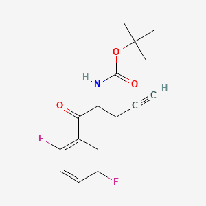 molecular formula C16H17F2NO3 B592108 tert-Butyl (1-(2,5-difluorophenyl)-1-oxopent-4-yn-2-yl)carbamate CAS No. 1172623-96-9