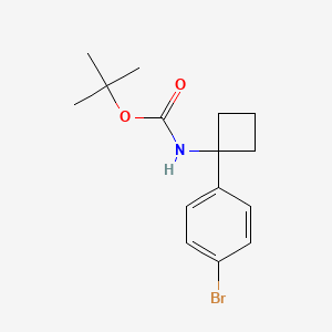molecular formula C15H20BrNO2 B592113 tert-Butyl (1-(4-bromophenyl)cyclobutyl)carbamate CAS No. 1032350-06-3
