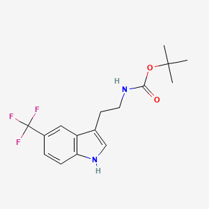 molecular formula C16H19F3N2O2 B592119 tert-Butyl (2-(5-(trifluoromethyl)-1H-indol-3-yl)ethyl)carbamate CAS No. 1132910-79-2