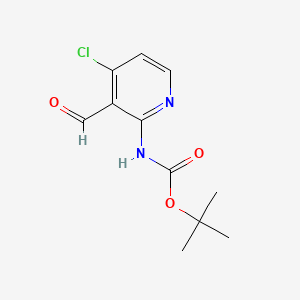 molecular formula C11H13ClN2O3 B592146 叔丁基（4-氯-3-甲酰基吡啶-2-基）氨基甲酸酯 CAS No. 868736-42-9