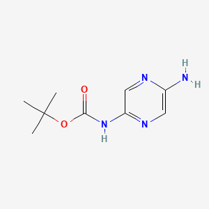 molecular formula C9H14N4O2 B592152 叔丁基(5-氨基吡嗪-2-基)氨基甲酸酯 CAS No. 920313-67-3