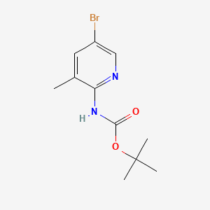 molecular formula C11H15BrN2O2 B592153 叔丁基（5-溴-3-甲基吡啶-2-基）氨基甲酸酯 CAS No. 748812-61-5