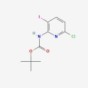 molecular formula C10H12ClIN2O2 B592160 tert-Butyl (6-chloro-3-iodopyridin-2-yl)carbamate CAS No. 1622407-12-8