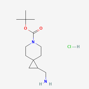 molecular formula C13H25ClN2O2 B592165 tert-Butyl 1-(aminomethyl)-6-azaspiro[2.5]octane-6-carboxylate hydrochloride CAS No. 1624261-87-5