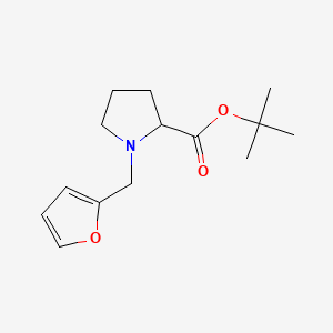 molecular formula C14H21NO3 B592166 tert-Butyl 1-(furan-2-ylmethyl)pyrrolidine-2-carboxylate CAS No. 1787375-26-1