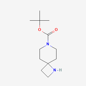 molecular formula C12H22N2O2 B592167 Tert-butyl 1,7-diazaspiro[3.5]nonane-7-carboxylate CAS No. 1180112-41-7
