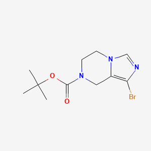 molecular formula C11H16BrN3O2 B592168 tert-butyl 1-bromo-5,6-dihydroimidazo[1,5-a]pyrazine-7(8H)-carboxylate CAS No. 1188265-64-6