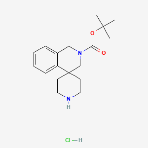 molecular formula C18H27ClN2O2 B592170 tert-Butyl 1H-spiro[isoquinoline-4,4'-piperidine]-2(3H)-carboxylate hydrochloride CAS No. 889139-52-0
