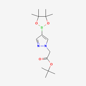 molecular formula C15H25BN2O4 B592178 tert-Butyl 2-(4-(4,4,5,5-tetramethyl-1,3,2-dioxaborolan-2-yl)-1H-pyrazol-1-yl)acetate CAS No. 1006875-83-7