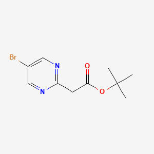 molecular formula C10H13BrN2O2 B592181 叔丁基 2-(5-溴嘧啶-2-基)乙酸酯 CAS No. 1114830-16-8