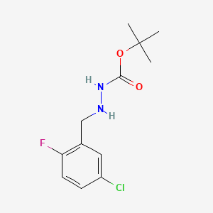 molecular formula C12H16ClFN2O2 B592182 tert-Butyl 2-(5-chloro-2-fluorobenzyl)hydrazinecarboxylate CAS No. 1702683-46-2