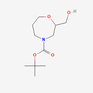 molecular formula C11H21NO4 B592183 tert-Butyl 2-(hydroxymethyl)-1,4-oxazepane-4-carboxylate CAS No. 1174020-52-0