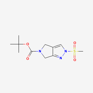 molecular formula C11H17N3O4S B592185 tert-butyl 2-(Methylsulfonyl)-4,6-dihydropyrrolo[3,4-c]pyrazole-5(2H)-carboxylate CAS No. 1226781-82-3
