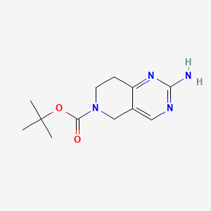 molecular formula C12H18N4O2 B592197 tert-Butyl 2-amino-7,8-dihydropyrido[4,3-d]pyrimidine-6(5H)-carboxylate CAS No. 869198-95-8