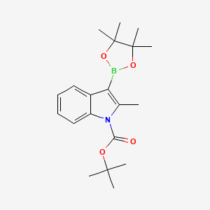 molecular formula C20H28BNO4 B592202 tert-butyl 2-methyl-3-(4,4,5,5-tetramethyl-1,3,2-dioxaborolan-2-yl)-1H-indole-1-carboxylate CAS No. 1627721-62-3