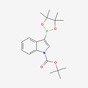 molecular formula C19H26BNO4 B592213 叔丁基 3-(4,4,5,5-四甲基-1,3,2-二氧杂硼环-2-基)-1H-吲哚-1-羧酸酯 CAS No. 942070-45-3