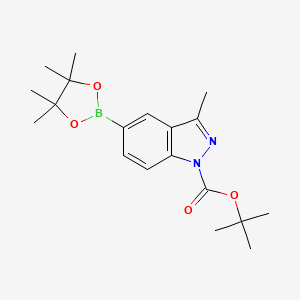 molecular formula C19H27BN2O4 B592256 Tert-butyl 3-methyl-5-(4,4,5,5-tetramethyl-1,3,2-dioxaborolan-2-YL)-1H-indazole-1-carboxylate CAS No. 864770-82-1
