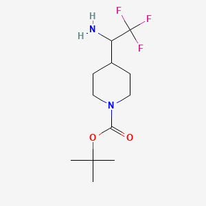 molecular formula C12H21F3N2O2 B592263 Tert-butyl 4-(1-amino-2,2,2-trifluoroethyl)piperidine-1-carboxylate CAS No. 1159982-64-5