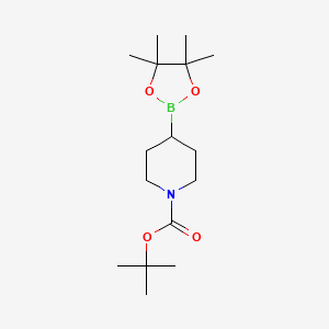 molecular formula C16H30BNO4 B592275 Tert-butyl 4-(4,4,5,5-tetramethyl-1,3,2-dioxaborolan-2-yl)piperidine-1-carboxylate CAS No. 1048970-17-7
