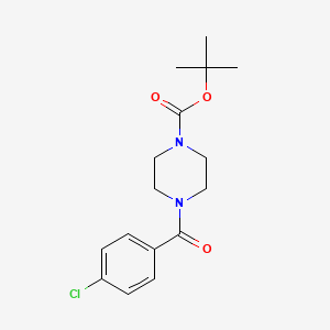 molecular formula C16H21ClN2O3 B592277 tert-Butyl 4-(4-chlorobenzoyl)piperazine-1-carboxylate CAS No. 897445-35-1